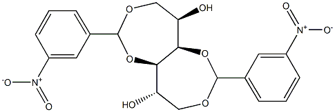 1-O,4-O:3-O,6-O-Bis(3-nitrobenzylidene)-D-glucitol Struktur