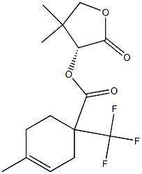 4-Methyl-1-(trifluoromethyl)-3-cyclohexene-1-carboxylic acid [(R)-tetrahydro-4,4-dimethyl-2-oxofuran]-3-yl ester Struktur