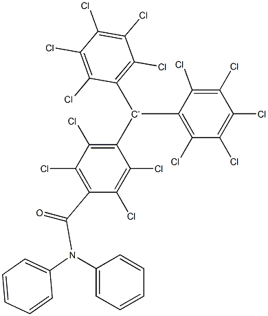 Bis(pentachlorophenyl)(4-(diphenylcarbamoyl)-2,3,5,6-tetrachlorophenyl)methanide Struktur