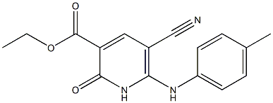 5-Cyano-6-(4-methylanilino)-1,2-dihydro-2-oxopyridine-3-carboxylic acid ethyl ester Struktur