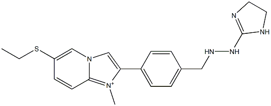 1-Methyl-6-ethylthio-2-[4-[2-[(4,5-dihydro-1H-imidazol)-2-yl]hydrazinomethyl]phenyl]imidazo[1,2-a]pyridin-1-ium Struktur