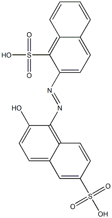 2-[(2-Hydroxy-6-sulfo-1-naphthalenyl)azo]-1-naphthalenesulfonic acid Struktur