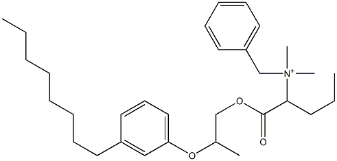 N,N-Dimethyl-N-benzyl-N-[1-[[2-(3-octylphenyloxy)propyl]oxycarbonyl]butyl]aminium Struktur