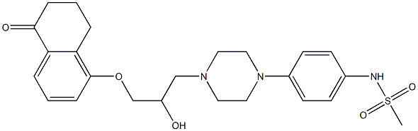 1-[4-[4-(Methylsulfonylamino)phenyl]-1-piperazinyl]-3-[(5,6,7,8-tetrahydro-5-oxonaphthalen)-1-yloxy]-2-propanol Struktur