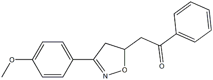 2-[(3-(4-Methoxyphenyl)-4,5-dihydroisoxazol)-5-yl]-1-phenylethan-1-one Struktur