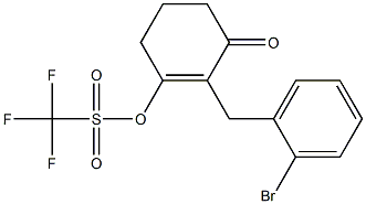 2-(2-Bromobenzyl)-3-(trifluoromethylsulfonyloxy)-2-cyclohexen-1-one Struktur