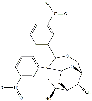 1-O,6-O:2-O,4-O-Bis(3-nitrobenzylidene)-L-glucitol Struktur