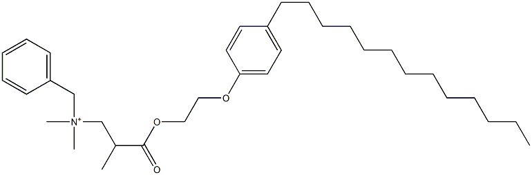 N,N-Dimethyl-N-benzyl-N-[2-[[2-(4-tridecylphenyloxy)ethyl]oxycarbonyl]propyl]aminium Struktur