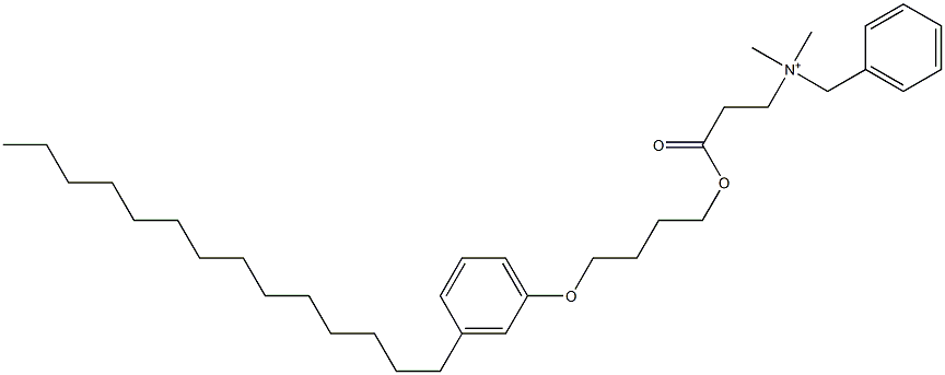 N,N-Dimethyl-N-benzyl-N-[2-[[4-(3-tetradecylphenyloxy)butyl]oxycarbonyl]ethyl]aminium Struktur