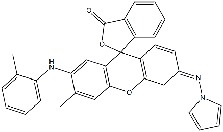 6'-Methyl-3'-pyrrolizino-7'-(o-toluidino)spiro[isobenzofuran-1(3H),9'-[9H]xanthen]-3-one Struktur