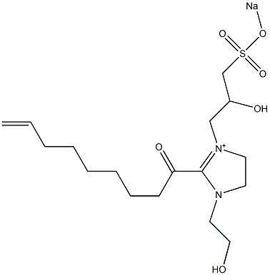 1-(2-Hydroxyethyl)-3-[2-hydroxy-3-(sodiooxysulfonyl)propyl]-2-(8-nonenoyl)-2-imidazoline-3-ium Struktur