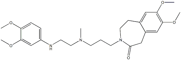 4,5-Dihydro-7,8-dimethoxy-3-[3-[N-methyl-2-(3,4-dimethoxyphenylamino)ethylamino]propyl]-1H-3-benzazepin-2(3H)-one Struktur