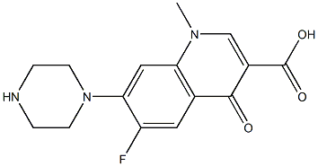 6-Fluoro-1-methyl-1,4-dihydro-7-(1-piperazinyl)-4-oxoquinoline-3-carboxylic acid Struktur