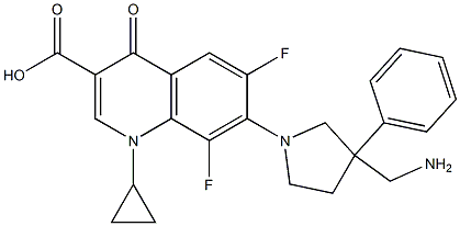 7-[3-[(Amino)methyl]-3-phenylpyrrolizino]-1-cyclopropyl-6,8-difluoro-1,4-dihydro-4-oxo-3-quinolinecarboxylic acid Struktur