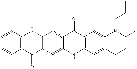 2-(Dipropylamino)-3-ethyl-5,12-dihydroquino[2,3-b]acridine-7,14-dione Struktur