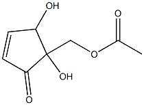 5-Acetoxymethyl-4,5-dihydroxy-2-cyclopentene-1-one Struktur