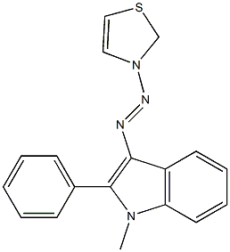 2,3-Dihydro-3-[(1-methyl-2-phenyl-1H-indol-3-yl)azo]thiazole Struktur