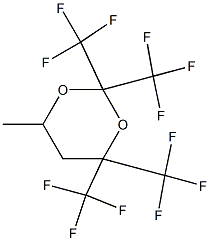 6-Methyl-2,2,4,4-tetrakis(trifluoromethyl)-1,3-dioxane Struktur