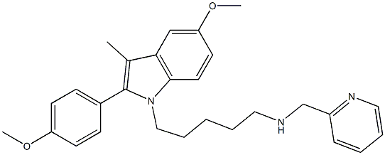 5-Methoxy-2-(4-methoxyphenyl)-3-methyl-1-[5-[(2-pyridinylmethyl)amino]pentyl]-1H-indole Struktur