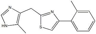 4-(2-Methylphenyl)-2-(5-methyl-1H-imidazol-4-ylmethyl)thiazole Struktur