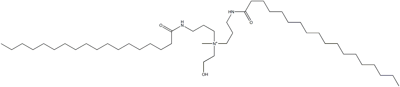 N-(2-Hydroxyethyl)-N-methyl-3-[(1-oxooctadecyl)amino]-N-[3-[(1-oxooctadecyl)amino]propyl]-1-propanaminium Struktur