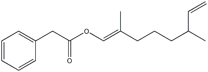 Phenylacetic acid 2,6-dimethyl-1,7-octadienyl ester Struktur