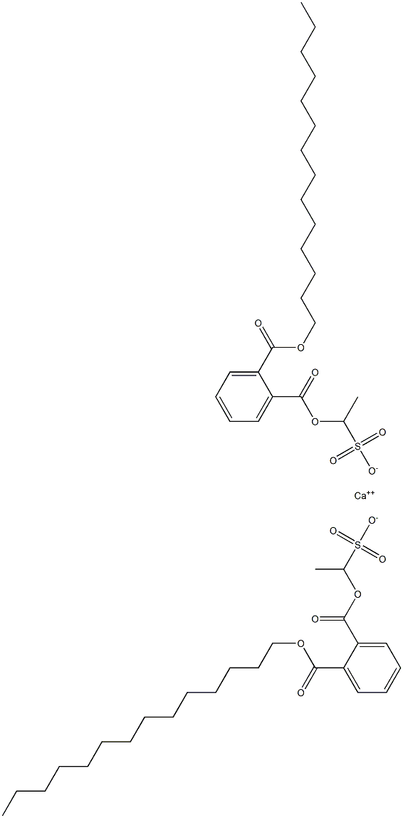 Bis[1-[(2-tetradecyloxycarbonylphenyl)carbonyloxy]ethanesulfonic acid]calcium salt Struktur