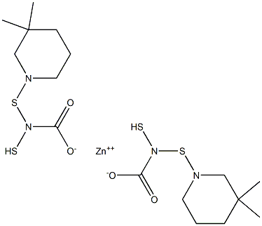 Bis(3,3-dimethylpiperidine-1-dithiocarbamic acid)zinc salt Struktur