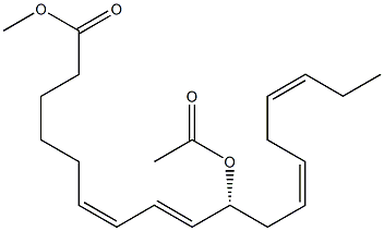 (6Z,8E,10R,12Z,15Z)-10-Acetoxy-6,8,12,15-octadecatetraenoic acid methyl ester Struktur