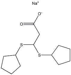 3,3-Bis(cyclopentylthio)propionic acid sodium salt Struktur