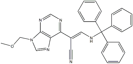 9-(Methoxymethyl)-6-[(Z)-2-(triphenylmethylamino)-1-cyanoethenyl]-9H-purine Struktur