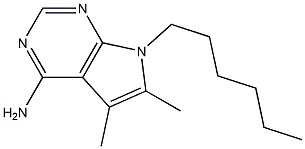 4-Amino-5,6-dimethyl-7-hexyl-7H-pyrrolo[2,3-d]pyrimidine Struktur