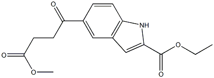 5-[3-(Methoxycarbonyl)propionyl]-1H-indole-2-carboxylic acid ethyl ester Struktur