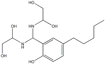 2-[Bis[(1,2-dihydroxyethyl)amino]methyl]-4-pentylphenol Struktur