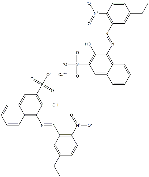 Bis[1-[(3-ethyl-6-nitrophenyl)azo]-2-hydroxy-3-naphthalenesulfonic acid]calcium salt Struktur