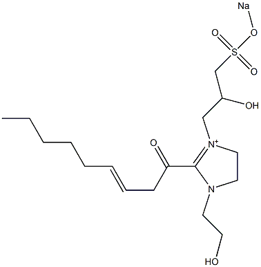 1-(2-Hydroxyethyl)-3-[2-hydroxy-3-(sodiooxysulfonyl)propyl]-2-(3-nonenoyl)-2-imidazoline-3-ium Struktur