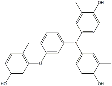 N,N-Bis(4-hydroxy-3-methylphenyl)-3-(3-hydroxy-6-methylphenoxy)benzenamine Struktur