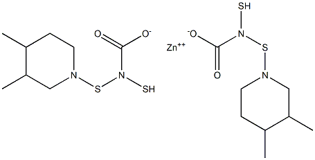 Bis(3,4-dimethylpiperidine-1-dithiocarbamic acid)zinc salt Struktur