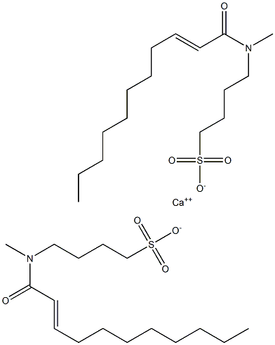 Bis[4-[N-(2-undecenoyl)-N-methylamino]-1-butanesulfonic acid]calcium salt Struktur