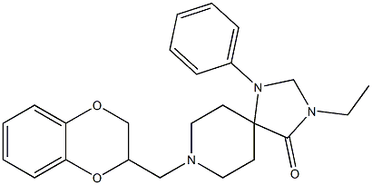 8-(2,3-Dihydro-1,4-benzodioxin-2-ylmethyl)-3-ethyl-1-phenyl-1,3,8-triazaspiro[4.5]decan-4-one Struktur