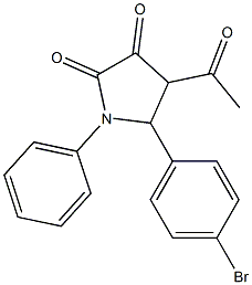 1-Phenyl-4-acetyl-5-(4-bromophenyl)pyrrolidine-2,3-dione Struktur