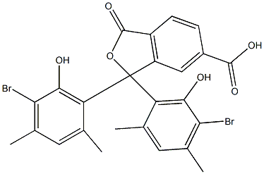 1,1-Bis(5-bromo-6-hydroxy-2,4-dimethylphenyl)-1,3-dihydro-3-oxoisobenzofuran-6-carboxylic acid Struktur