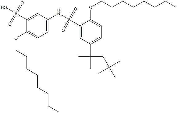 2-Octyloxy-5-[2-octyloxy-5-(1,1,3,3-tetramethylbutyl)phenylsulfonylamino]benzenesulfonic acid Struktur