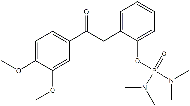 Bis(dimethylamino)[2-(3,4-dimethoxyphenylcarbonylmethyl)phenoxy]phosphine oxide Struktur