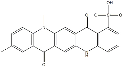 5,7,12,14-Tetrahydro-9,12-dimethyl-7,14-dioxoquino[2,3-b]acridine-1-sulfonic acid Struktur