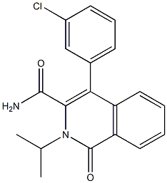 1-Oxo-2-isopropyl-4-(3-chlorophenyl)-1,2-dihydroisoquinoline-3-carboxamide Struktur