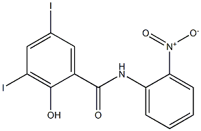 N-[2-Nitrophenyl]-2-hydroxy-3,5-diiodobenzamide Struktur