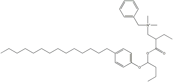 N,N-Dimethyl-N-benzyl-N-[2-[[1-(4-tetradecylphenyloxy)butyl]oxycarbonyl]butyl]aminium Struktur