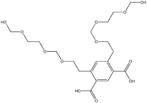 4,6-Bis(9-hydroxy-3,5,8-trioxanonan-1-yl)isophthalic acid Struktur