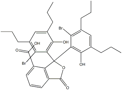 1,1-Bis(2-bromo-6-hydroxy-3,5-dipropylphenyl)-1,3-dihydro-3-oxoisobenzofuran-7-carboxylic acid Struktur